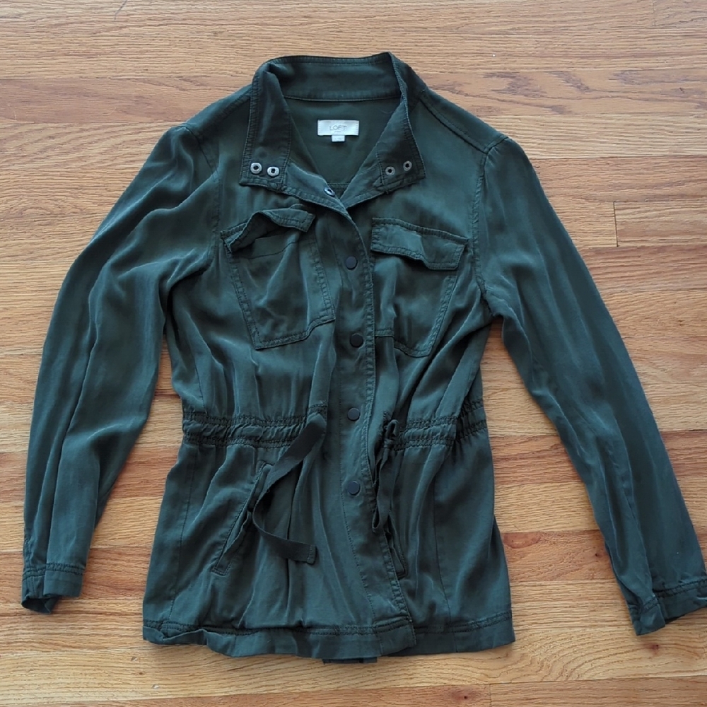 Dark Olive Green Utility Lightweight Jacket From Loft